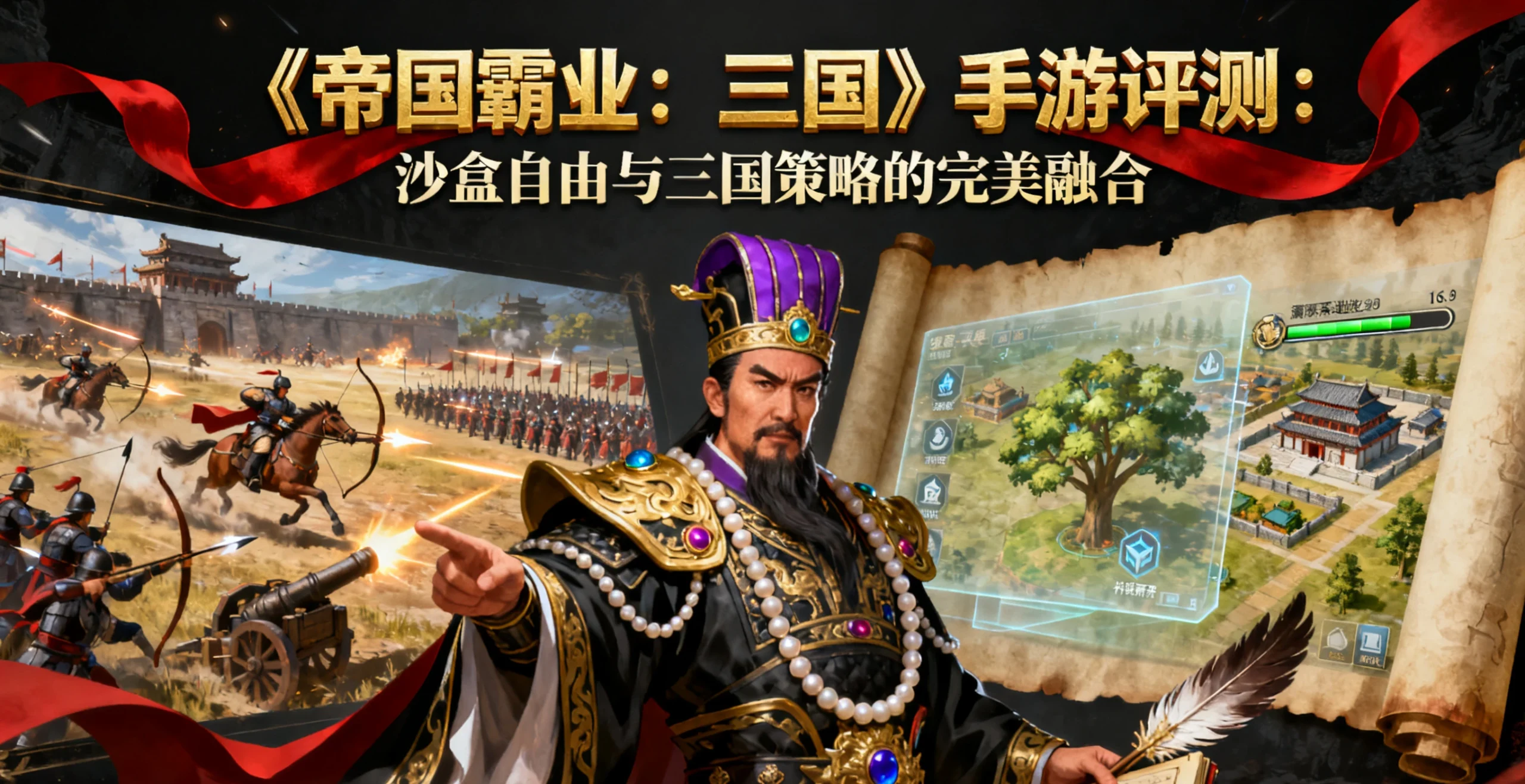 策略游戏《帝国霸业：三国》宣传图 - 展现沙盒世界与三国名将