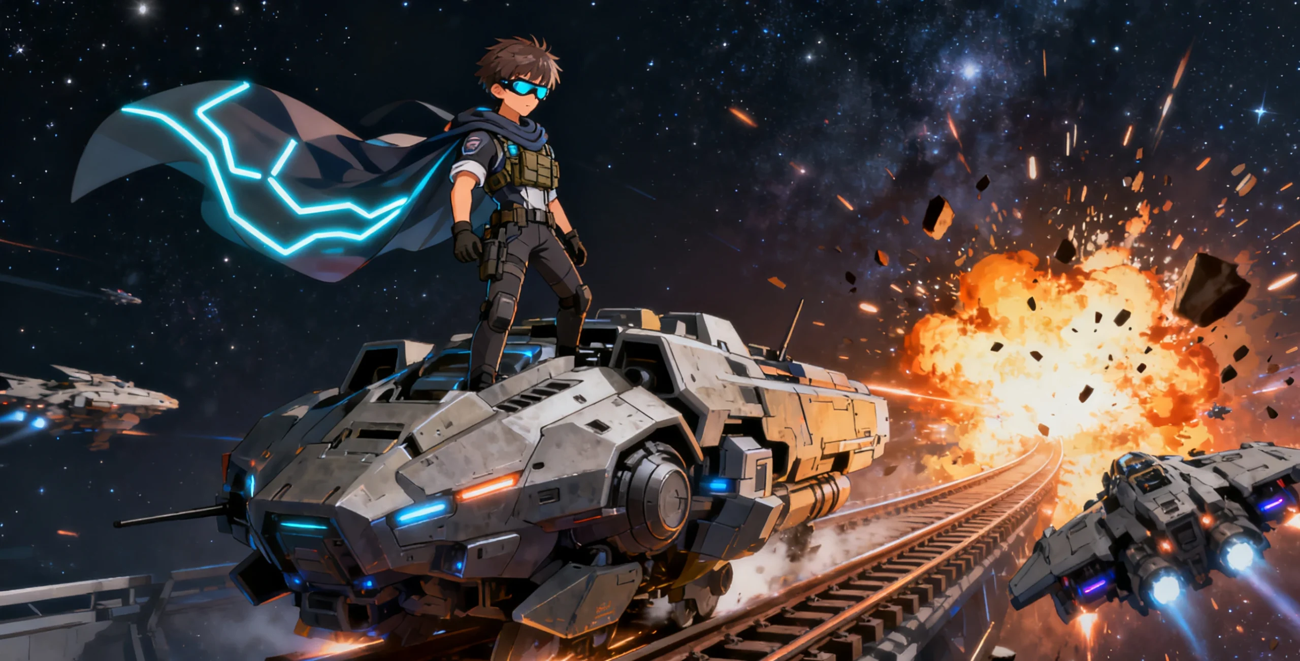 二次元手机游戏《星轨启示录》官方封面 - 展示开放世界与动漫风格角色